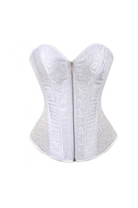 AleXanDer1 Corset Corset Femmes Over-Corset Sexy Lingerie Jacquard Fermeture Éclair Dentelle Bone Costume Modeling Corset Tai