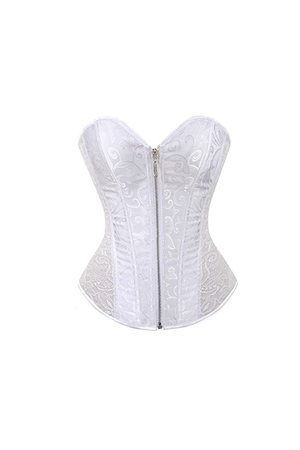 AleXanDer1 Corset Corset Femmes Over-Corset Sexy Lingerie Jacquard Fermeture Éclair Dentelle Bone Costume Modeling Corset Tai