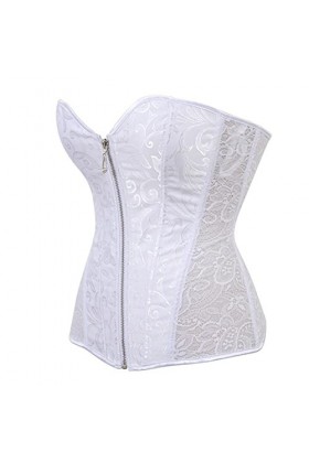 AleXanDer1 Corset Corset Femmes Over-Corset Sexy Lingerie Jacquard Fermeture Éclair Dentelle Bone Costume Modeling Corset Tai