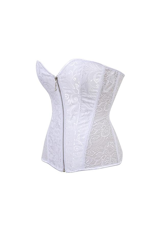 AleXanDer1 Corset Corset Femmes Over-Corset Sexy Lingerie Jacquard Fermeture Éclair Dentelle Bone Costume Modeling Corset Tai