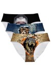 Amzbeauty Culotte sexy et amusante pour femme - Respirante - Motif chat et dinosaure, Requin amusant., XL