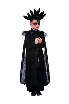 Deluxe Raven Prince Costume, Black, Top, Trousers & Headband, L 