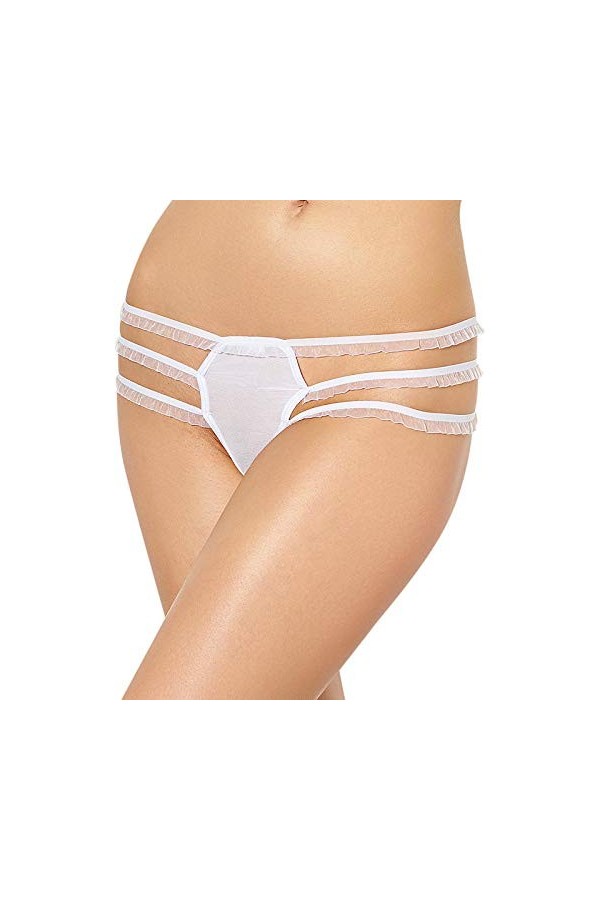 Rtyoo Couple De Lingerie Lingerie Sexy Homme Lingerie Sexy Culotte en Dentelle Triangle Sexy Séduction@Blanc_XXXL