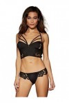 Dreamgirl Embroidered Venice Lace and Microfiber Bustier with Zipper Front Corset, Noir, Taille Fabricant: 38 Femme