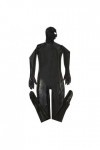 Hommes Leotard Bodysuit à capuche Catsuit Full Body Patent Leather Jumpsuit One Piece Clubwear Color:black,Size:XL 