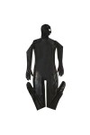Hommes Leotard Bodysuit à capuche Catsuit Full Body Patent Leather Jumpsuit One Piece Clubwear Color:black,Size:XL 