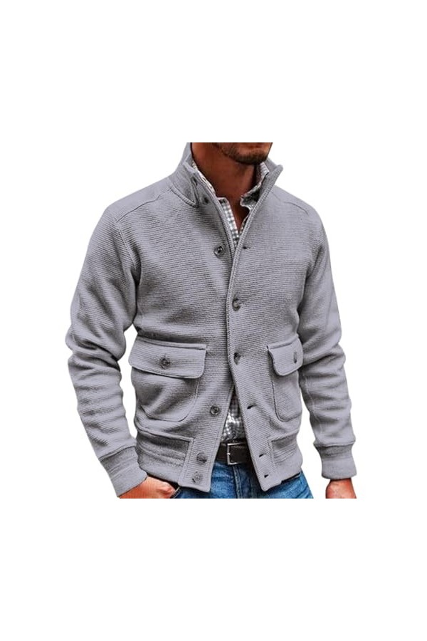 Hommes Manteaux dhiver Sport Coupe-Vent Veste Chaude Extérieur Fermeture Éclair Cardigan à Capuche Solide Veste avec Poches 
