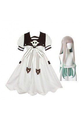 Lzrong Yashiro Nene Robe Anime Toilet Bound Hanako Kun Cosplay Costume Blanc Tête de Mort Robe Femme Costume Halloween Cospla