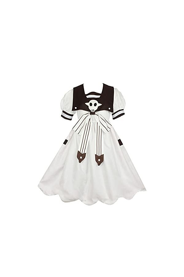 Lzrong Yashiro Nene Robe Anime Toilet Bound Hanako Kun Cosplay Costume Blanc Tête de Mort Robe Femme Costume Halloween Cospla