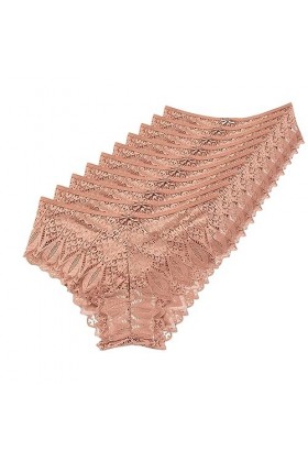 Briskorry Lot de 10 strings sexy en dentelle pour femme - Grandes tailles - Culotte - Thong - Sous-vêtements - Culotte - Culo