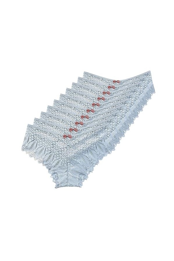 Briskorry Lot de 10 strings sexy en dentelle pour femme - Grandes tailles - Culotte - Thong - Sous-vêtements - Culotte - Culo