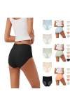 FUFUDDK Lot de 5 Culottes menstruels Femmes Culottes de Couleur Unie Confortables Culottes élastiques Culottes Ventre Plat Cu