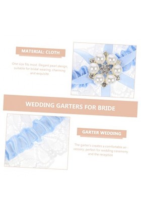 ifundom 4 Ensembles Porte-Jarretelles Jarretière De Mariée en Dentelle Jarretière De Mariage Perle Jarretelles en Dentelle po