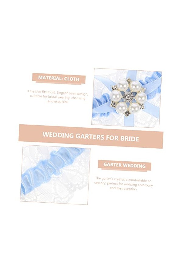 ifundom 4 Ensembles Porte-Jarretelles Jarretière De Mariée en Dentelle Jarretière De Mariage Perle Jarretelles en Dentelle po