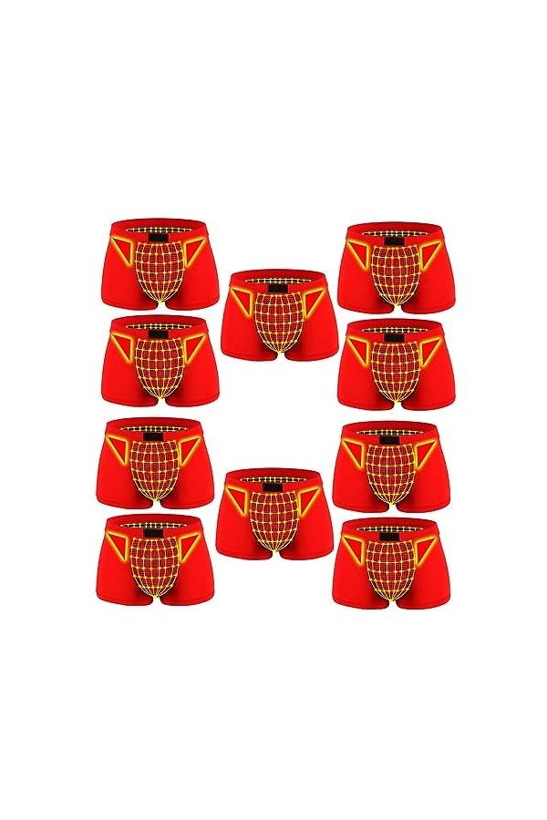 MECKOZ Pack 3/5/10 sous-vêtements Physiologiques de Thérapie Magnétique pour Hommes Boxer Tourmaline Thérapie de la Prostate 