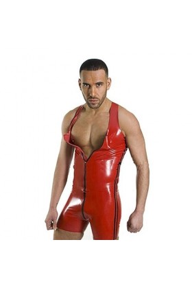 JYDQM Cuir PVC Gilet Amusant Hommes De Style À Dossier Ouvert Boîte De Nuit Justaucorps Robe en Cuir Verni Cuir Érotique/A/M