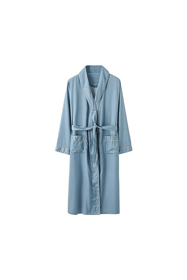 Necalisi peignoir gris Kimono Femme Nuisette Chemise de Nuit avec Ceinture Pyjamas Peignoirs Grande peignoir femme sexy XXL