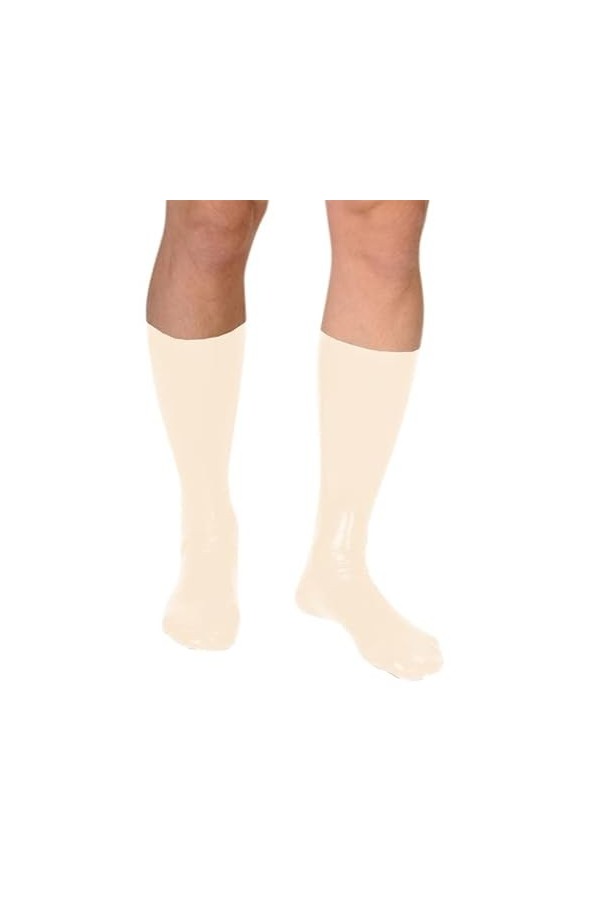 PVC Latex Socks Unsex Men Women High Tube Fetish Socks Seamless Socks Tight Fit Knee Stockings slim high Toes Club Wear