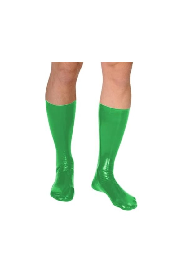 PVC Latex Socks Unsex Men Women High Tube Fetish Socks Seamless Socks Tight Fit Knee Stockings slim high Toes Club Wear