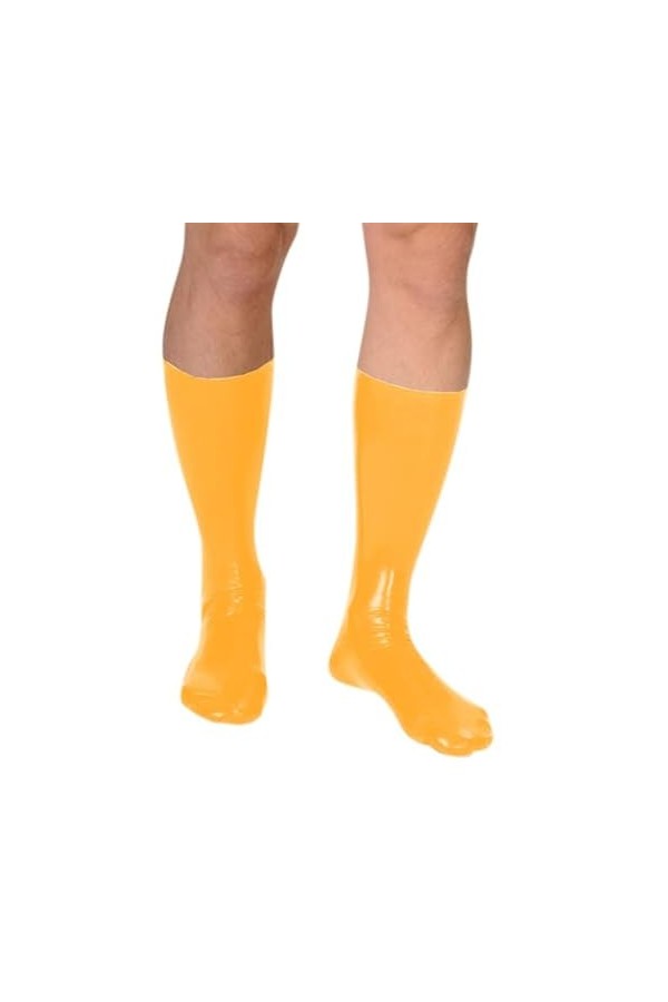 PVC Latex Socks Unsex Men Women High Tube Fetish Socks Seamless Socks Tight Fit Knee Stockings slim high Toes Club Wear