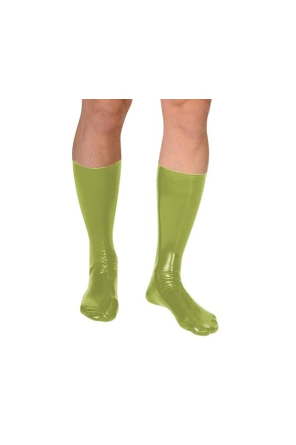 PVC Latex Socks Unsex Men Women High Tube Fetish Socks Seamless Socks Tight Fit Knee Stockings slim high Toes Club Wear