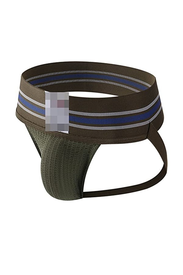 Faringoto Jock Strap Strings Sous-vêtement pour homme Jockstrap Large Bande Athlétique Soutien pour Homme, Lot de 4, Large