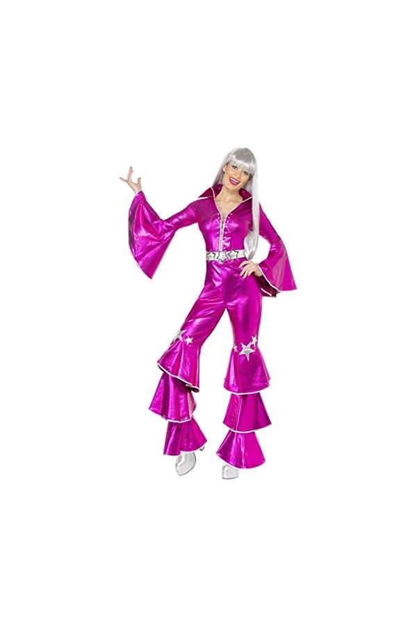 Smiffys Costume de rêve dansant des années 70, rose, taille L