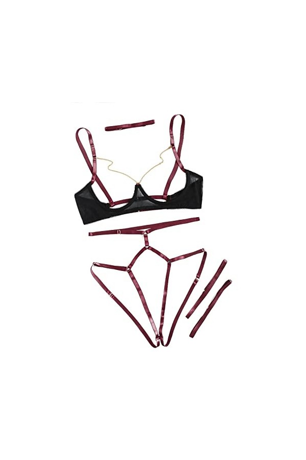 sous-vêtements Sexy pour Femmes, Ensembles de Robes, sous-vêtements pour Femmes, Lingerie Sexy, Soutien-Gorge Ouvert, String 