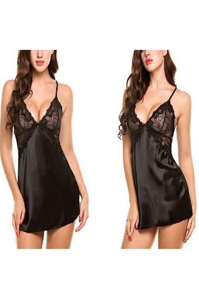 BAWHO Lingerie Sexy pour Femmes Transparente, vêtements de détente en Soie Amusants, Chemise de Nuit Sexy, Lingerie en Dentel