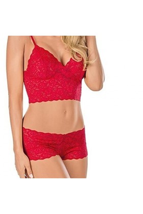 Lingerie Sexy pour Femmes, Grande Taille, Lingerie en Dentelle Transparente, Bretelles enveloppées, Ensemble à Trois Points