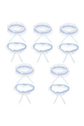 SOIMISS 5 Ensembles Porte-Jarretelles Dentelle Jarretière Blanc Costumes De Bal Jarretière De Mariée Jarretières Bleues pour 
