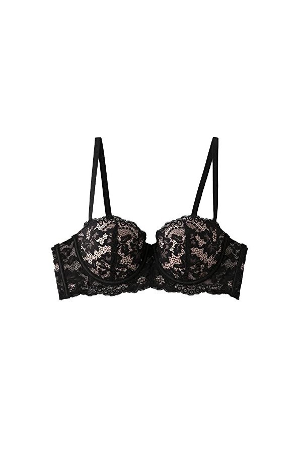 Soutien-Gorge à Demi-Coquille pour Femmes Soutien-Gorge à Armature en Dentelle à V Profond Soutien-Gorge à Bretelles RéGlable