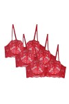 Soutien-Gorge à Demi-Coquille pour Femmes Soutien-Gorge à Armature en Dentelle à V Profond Soutien-Gorge à Bretelles RéGlable