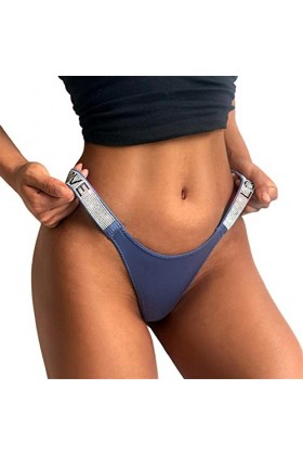 COTCLO Lot de 3 strings taille basse pour femme - Sous-vêtements sexy pour femme - Sous-vêtements sexy pour femme - String bl