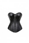 Rfmfkkg Corset sexy en cuir avec fermeture éclair pour femme, Noir , L