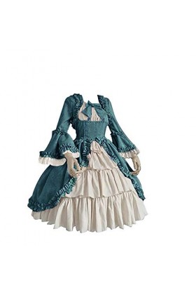 Fashion Women Vintage Gothic Court Square Colar Patchwork Bow Dress Gothique Bébé Vêtements Garçon