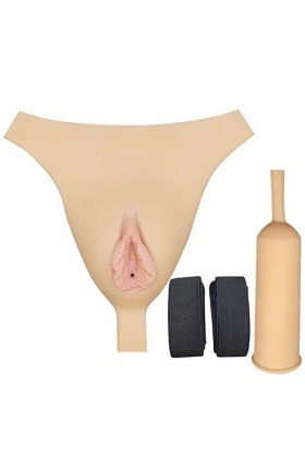 CTKOLYS Fausse Fille sous-vêtements Transgenre String Crossdresser Silicone Gaff Pantyhose Camel Toe Sissy Men,Without Hair,O