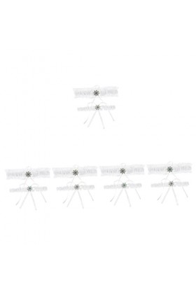 Abaodam 5 Ensembles Jarretière en Dentelle De Mariée Bracelet De Bal Jarretière pour La Mariée Bracelets De Perles Cuisse Jar