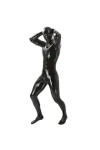 HSQSMWJ Hommes Latex Combinaison Body Catsuit Faux Cuir Erotique Costume Clubwear Color:Black,Size:L 