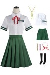Foanja Iwado Suzume Déguisement Femme Cosplay Suzume No Tojimari Complet Anime Uniforme Robe et Accessoires Chaussettes Clips