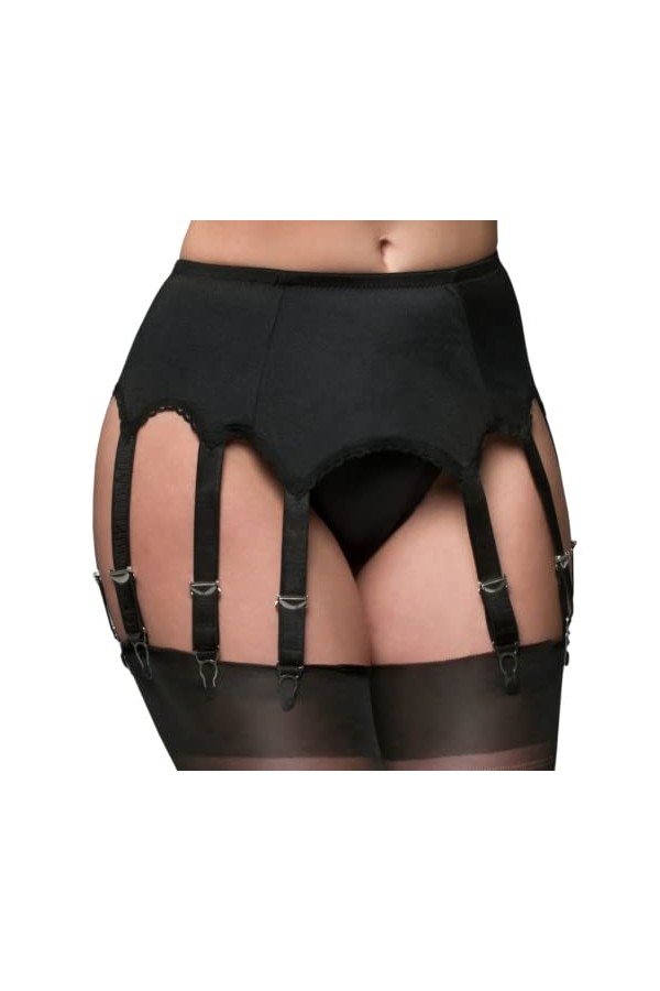 Nylon Dreams NDL11 All Plain 10 Sangles Porte-jarretelles XL, noir 