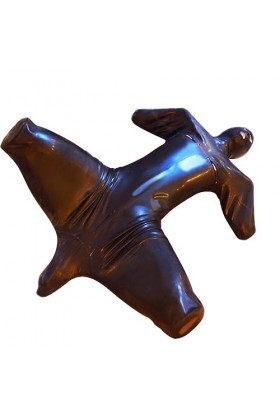 DCIUSTFHE Hommes Sexy Noir Cuir Verni Chaîne Couverture Complète Collants Bodysuits Boîte De Nuit Barres DS Scène Vêtements,N