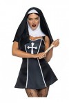 Leg Avenue scala 86984 00701 Naughty Nun Costumes, Black, White, Standard Size