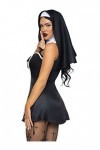 Leg Avenue scala 86984 00701 Naughty Nun Costumes, Black, White, Standard Size
