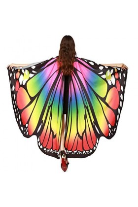 Raelf Costume de danse pour adulte avec ailes de papillon, écharpe ailes de papillon pour femme, accessoire de danse du ventr