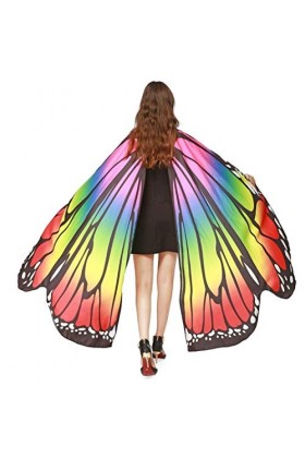 Raelf Costume de danse pour adulte avec ailes de papillon, écharpe ailes de papillon pour femme, accessoire de danse du ventr