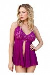 Leg Avenue Babydoll/String en Dentelle Violet Taille Unique