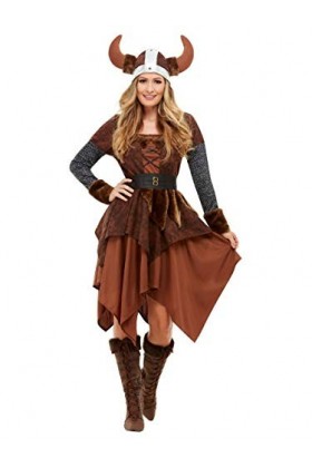 Smiffys 50742L - Déguisement de reine viking barbare pour femme - Marron