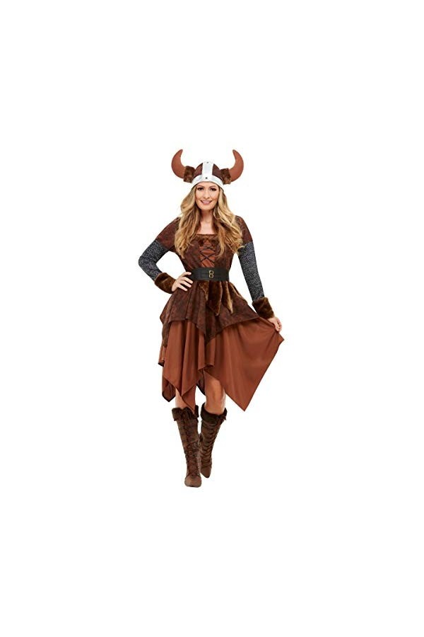 Smiffys 50742L - Déguisement de reine viking barbare pour femme - Marron