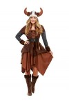 Smiffys 50742L - Déguisement de reine viking barbare pour femme - Marron